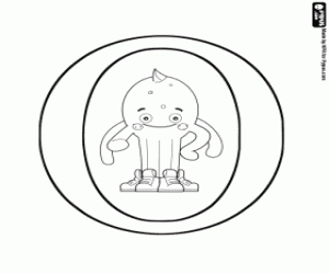 Omicron, the Greek letter and Pypus coloring page