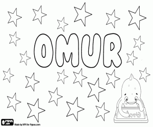 Omur, Turkish name for boy coloring page