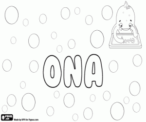 Ona, feminine name coloring page