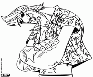 The One Piece cyborg Franky coloring page