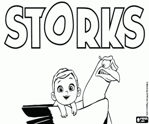 Original logo of Storks coloring page