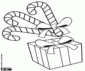 Ornament, candy canes coloring page