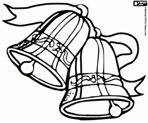 Ornamented bells for Christmas coloring page