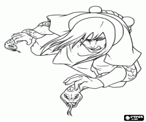 Orochimaru, a ninja of Naruto coloring page