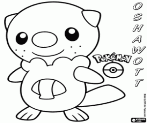 Oshawott, Pokemon Sea Otter coloring page