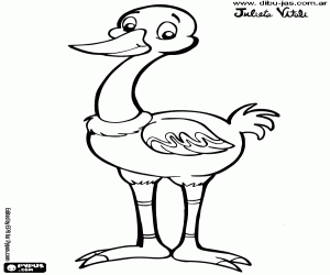 An ostrich, a large bird coloring page