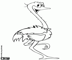Ostrich coloring page