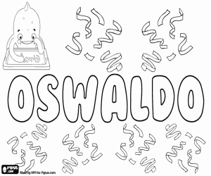 Oswaldo, male name coloring page