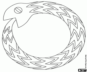 The Ouroboros, an ancient symbol coloring page