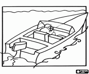Outboard motorboat coloring page