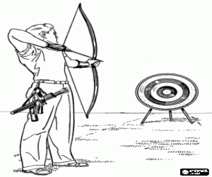 Outdoors archery coloring page
