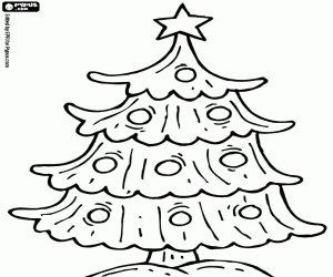 An outside Christmas fir coloring page