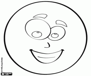 Oval with eyes, nose and mouth coloring page