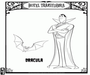 The owner of the hotel is Dracula coloring page
