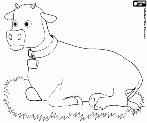 The ox that warmed the Child Jesus coloring page