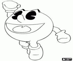 Pac-Man jumping  coloring page