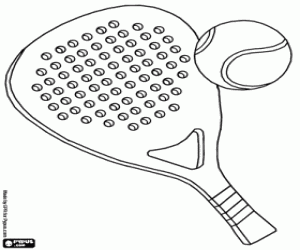 A paddel racquet and a paddle ball coloring page