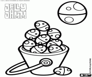 Pail with Easter eggs, Jelly Jamm coloring page
