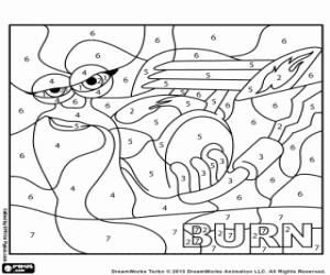 Paint by numbers, Burnx the snail coloring page