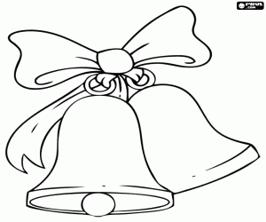 Pair of bells for Christmas coloring page