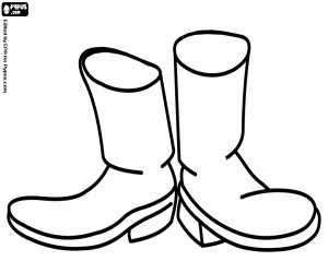 A pair of cowboy boots coloring page
