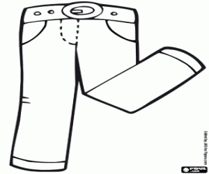 A pair of jeans coloring page
