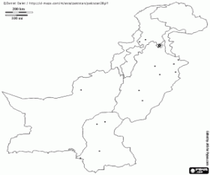 Pakistan map coloring page