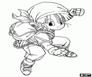 Pan, character from Dragon Ball coloring page