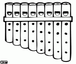 The pan flute, a folk instrument coloring page