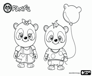 Panda babies from Panfu coloring page