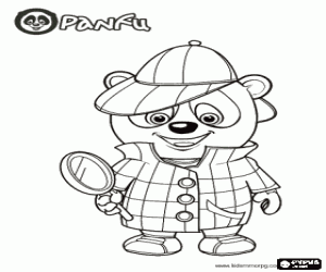 Panda Detective from Panfu coloring page