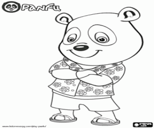 Panda Panfu in Hawaiian style coloring page