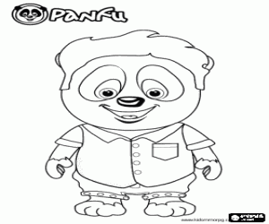 Panda Panfu with informal dress coloring page