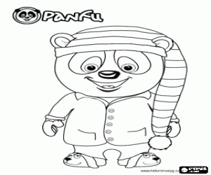 The panda Panfu with nightcap coloring page
