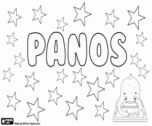 Panos, male Greek name coloring page