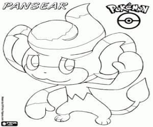 Pansear or Baoppu, a Pokemon coloring page