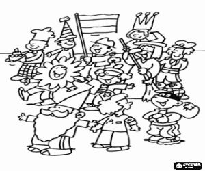 A parade of carnival coloring page