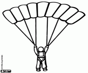 Paragliding, adventure sport coloring page