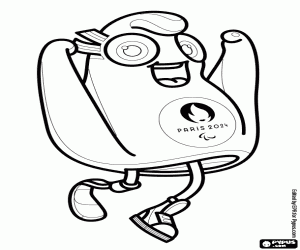 The Paralympic mascot Phryges coloring page