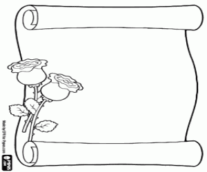 Parchment with flowers for mom coloring page