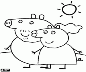 The parents of Peppa Pig coloring page