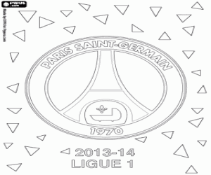 Paris Saint Germain,champion 2013-14 coloring page