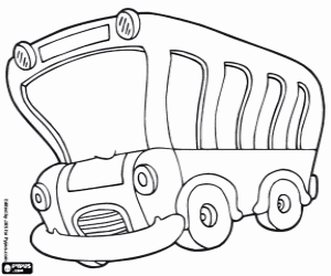 A parked school bus coloring page
