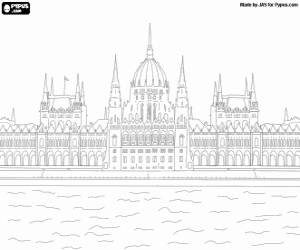 The Parliament in Budapest, Hungary coloring page