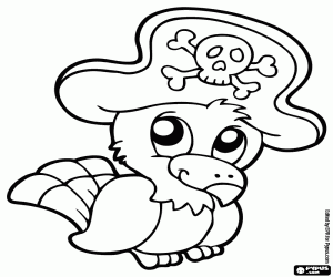 The parrot of pirates coloring page
