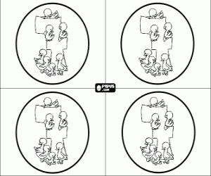 Party cards for seven birthday  coloring page