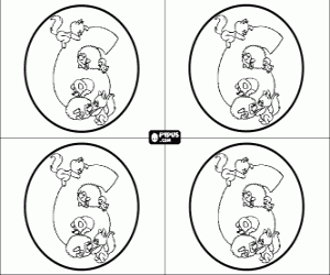 Party invitations of six years coloring page