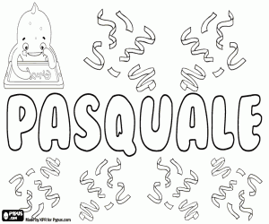 Pasquale, name in Italian coloring page