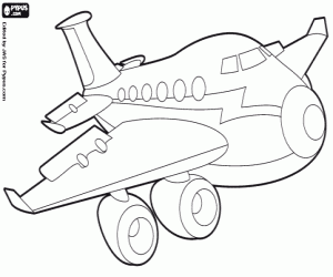 Passenger airplane coloring page