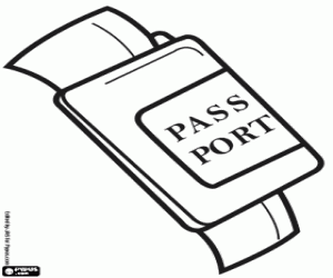 Passport, an official document coloring page
